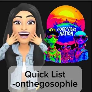 LIVE  Auction QUICKLIST for Onthegosophie’s Live stream GOOD VIBES NATION 05/30